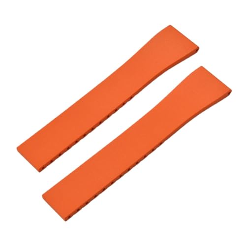 SEQLTWFC CTS Gummi-Uhrenarmband 16/18/19/20/21/22 mm Schnellverschluss Original-Schnalle Uhrenarmbänder FKM-Uhrenarmband for Zuschneiden(Orange,SILVER BUCKLE_20MMX16MM) von SEQLTWFC