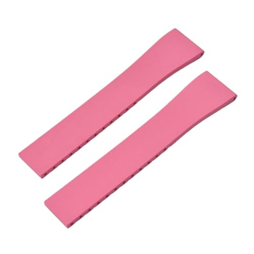 SEQLTWFC CTS Gummi-Uhrenarmband 16/18/19/20/21/22 mm Schnellverschluss Original-Schnalle Uhrenarmbänder FKM-Uhrenarmband for Zuschneiden(Pink,SILVER BUCKLE_16MMX14MM) von SEQLTWFC