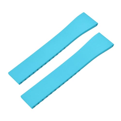 SEQLTWFC CTS Gummi-Uhrenarmband 16/18/19/20/21/22 mm Schnellverschluss Original-Schnalle Uhrenarmbänder FKM-Uhrenarmband for Zuschneiden(Sky blue,SILVER BUCKLE_18MMX16MM) von SEQLTWFC
