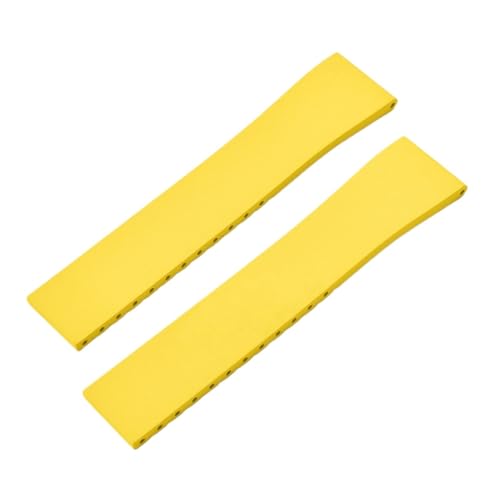 SEQLTWFC CTS Gummi-Uhrenarmband 16/18/19/20/21/22 mm Schnellverschluss Original-Schnalle Uhrenarmbänder FKM-Uhrenarmband for Zuschneiden(Yellow,SILVER BUCKLE_22MMX18MM) von SEQLTWFC