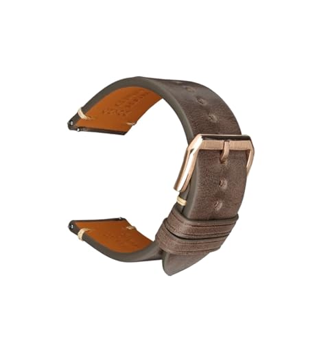 SEQLTWFC Echtes Leder-Uhrenarmband, 18 mm, 20 mm, 22 mm, 24 mm, kompatibel mit Garmin, Huawei, Samsung Galaxy, Mann und Frau, Schnellverschluss-Uhrenarmband(Grey RG Buckle,18mm) von SEQLTWFC