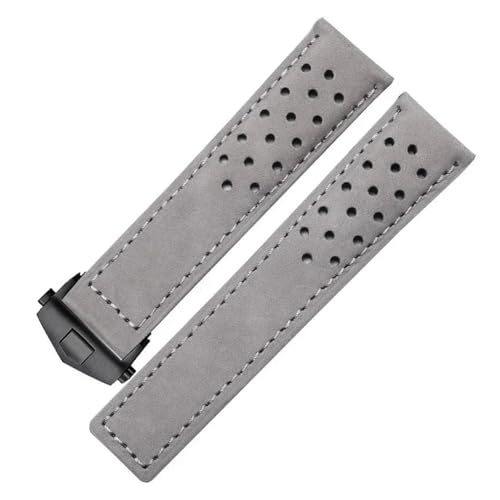 SEQLTWFC Echtleder-Uhrenarmband kompatibel mit TAG Heuer Herrenuhrenarmband mit Faltschließe 20 mm 22 mm 24 mm Grau Schwarz Braun Kuhleder(Gray black,22mm) von SEQLTWFC