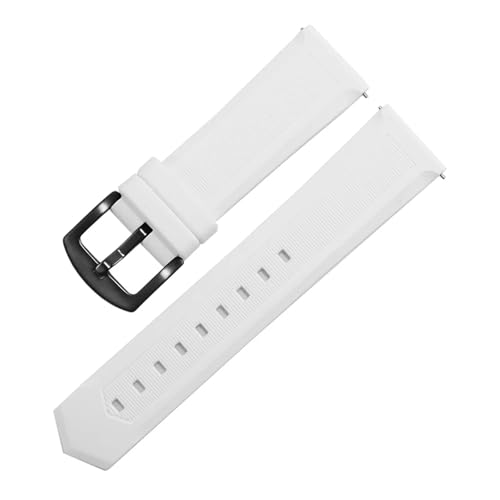 SEQLTWFC Gummiarmband Tag Heuer, kompatibel mit Seiko-Uhrenarmbändern 18 mm, 20 mm, 22 mm, 24 mm, Schwarz, Blau, Orange, kompatibel mit jedem Uhrenarmband-Zubehör(White black clasp,20mm) von SEQLTWFC