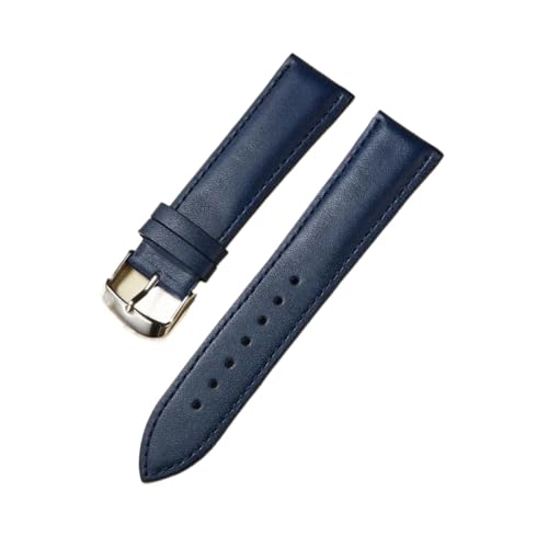 SEQLTWFC Kalbsleder-Uhrenarmbänder 14 mm 16 mm 18 mm 20 mm 22 mm Uhrenzubehör Herren Damen Armband Business Armbanduhrenarmbänder(Blue,18mm) von SEQLTWFC