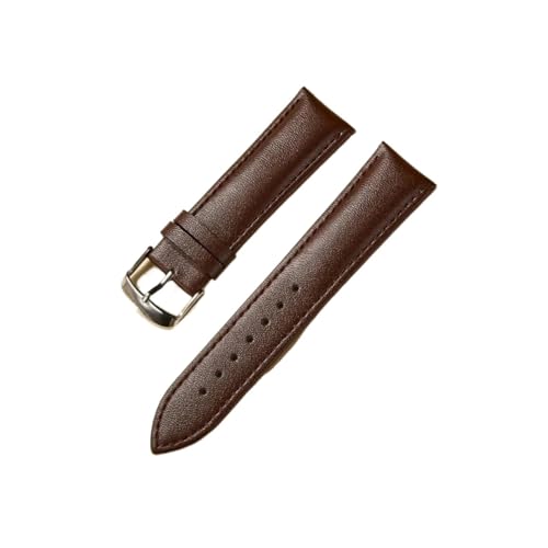 SEQLTWFC Kalbsleder-Uhrenarmbänder 14 mm 16 mm 18 mm 20 mm 22 mm Uhrenzubehör Herren Damen Armband Business Armbanduhrenarmbänder(Dark Brown,22mm) von SEQLTWFC