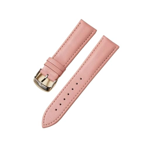 SEQLTWFC Kalbsleder-Uhrenarmbänder 14 mm 16 mm 18 mm 20 mm 22 mm Uhrenzubehör Herren Damen Armband Business Armbanduhrenarmbänder(Pink,14mm) von SEQLTWFC