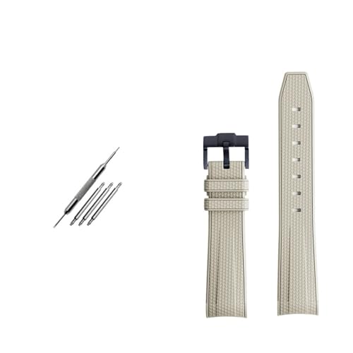 SEQLTWFC Kompatibel mit Rolex Omega X Swatch Joint MoonSwatch Constellation Gummiarmband Wasserdicht Sport 20 mm gebogen oder weiches Armband(Apricot black clasp) von SEQLTWFC