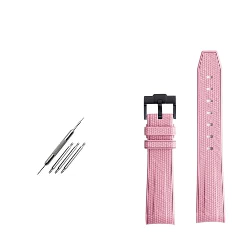 SEQLTWFC Kompatibel mit Rolex Omega X Swatch Joint MoonSwatch Constellation Gummiarmband Wasserdicht Sport 20 mm gebogen oder weiches Armband(Pink black clasp) von SEQLTWFC