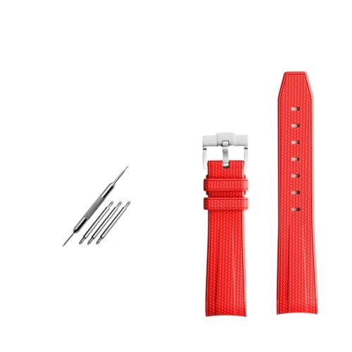 SEQLTWFC Kompatibel mit Rolex Omega X Swatch Joint MoonSwatch Constellation Gummiarmband Wasserdicht Sport 20 mm gebogen oder weiches Armband(Red silver clasp) von SEQLTWFC