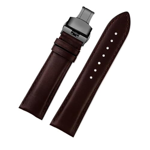 SEQLTWFC Kompatibel mit der Gucci-Uhr YA101203 YA101202 GC-Armband mit Dornschließe und Schmetterlingsschnalle, wasserdichtes, weiches, atmungsaktives Lederarmband, Schwarz, 20 mm(B-brown-black) von SEQLTWFC