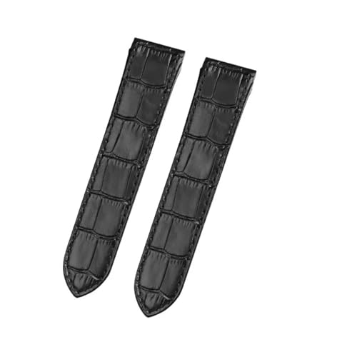 SEQLTWFC Lederarmband passend for Cartier Santos Armband Santos 100 Herren- und Damen-Faltschließe 20 mm 23 mm(Black NO Buckle,20mm) von SEQLTWFC