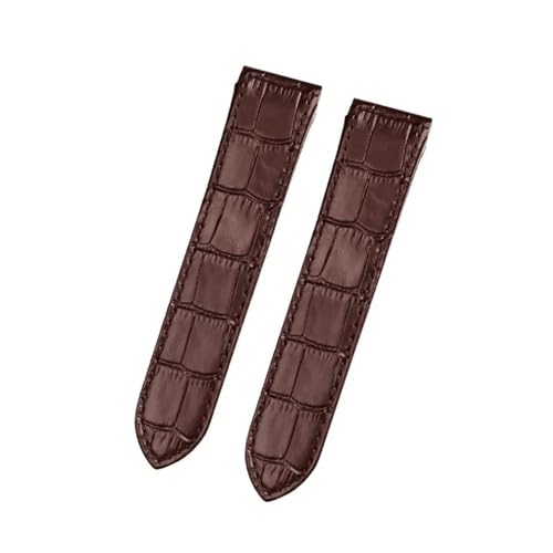 SEQLTWFC Lederarmband passend for Cartier Santos Armband Santos 100 Herren- und Damen-Faltschließe 20 mm 23 mm(Brown NO Buckle,23mm) von SEQLTWFC