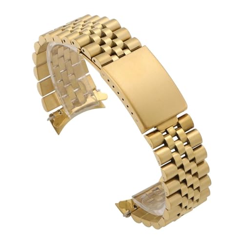 SEQLTWFC Luxuriöses Uhrenarmband mit gebogenem Ende, kompatibel mit Rolex DATEJUST, kompatibel mit Jubilee-Edelstahlarmband, 18 mm, 19 mm, 20 mm, 21 mm, Metallgürtelzubehör(Gold,21mm-nologo) SEQLTWFC Luxuriöses Uhrenarmband mit gebogenem Ende, kompatibel mit Rolex DATEJUST, kompatibel mit Jubilee-Edelstahlarmband, 18 mm, 19 mm, 20 mm, 21 mm, Metallgürtelzubehör(Gold,21mm-nologo) von SEQLTWFC