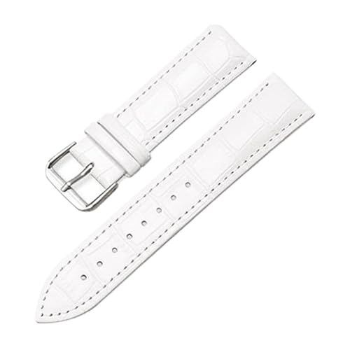 SEQLTWFC Universelles Ersatz-Lederarmband for Herren und Damen, 12 mm, 14 mm, 16 mm, 18 mm, 19 mm, 20 mm, 21 mm, 22 mm(Bianco,24mm) von SEQLTWFC