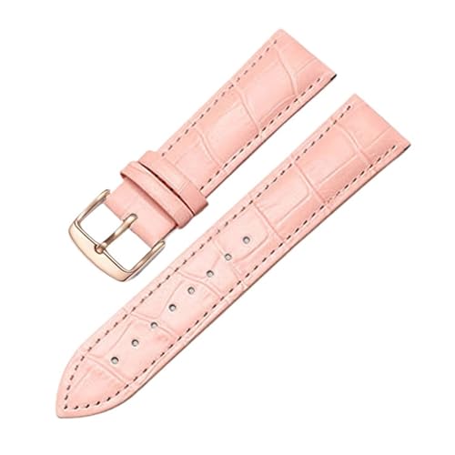 SEQLTWFC Universelles Ersatz-Lederarmband for Herren und Damen, 12 mm, 14 mm, 16 mm, 18 mm, 19 mm, 20 mm, 21 mm, 22 mm(Pink Rosegold,12mm) von SEQLTWFC