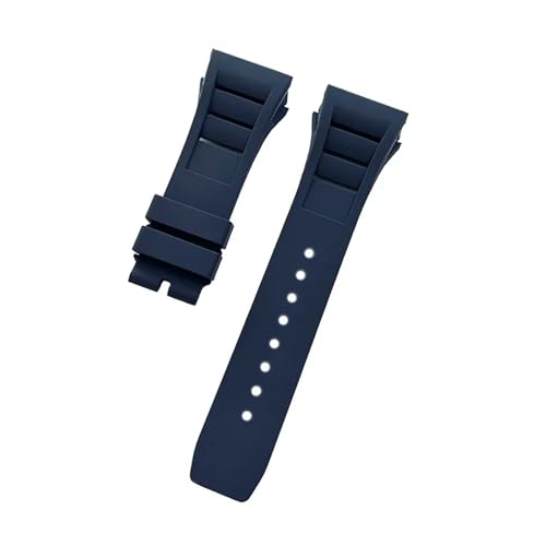 SEQLTWFC Weiches, buntes, 25 mm x 20 mm großes, wasserdichtes Armband aus Naturkautschuk, kompatibel mit dem Uhrenarmband von Richard Mille(Dark blue,25mm No buckle) von SEQLTWFC
