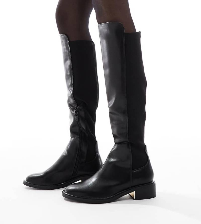 SEQWL Wide Fit - Latte - Reiterstiefel in Schwarz, weite Passform von SEQWL Wide Fit