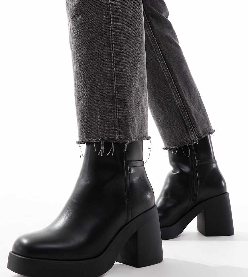 SEQWL Wide Fit - Stiefel in Schwarz mit Plateausohle, weite Passform von SEQWL Wide Fit