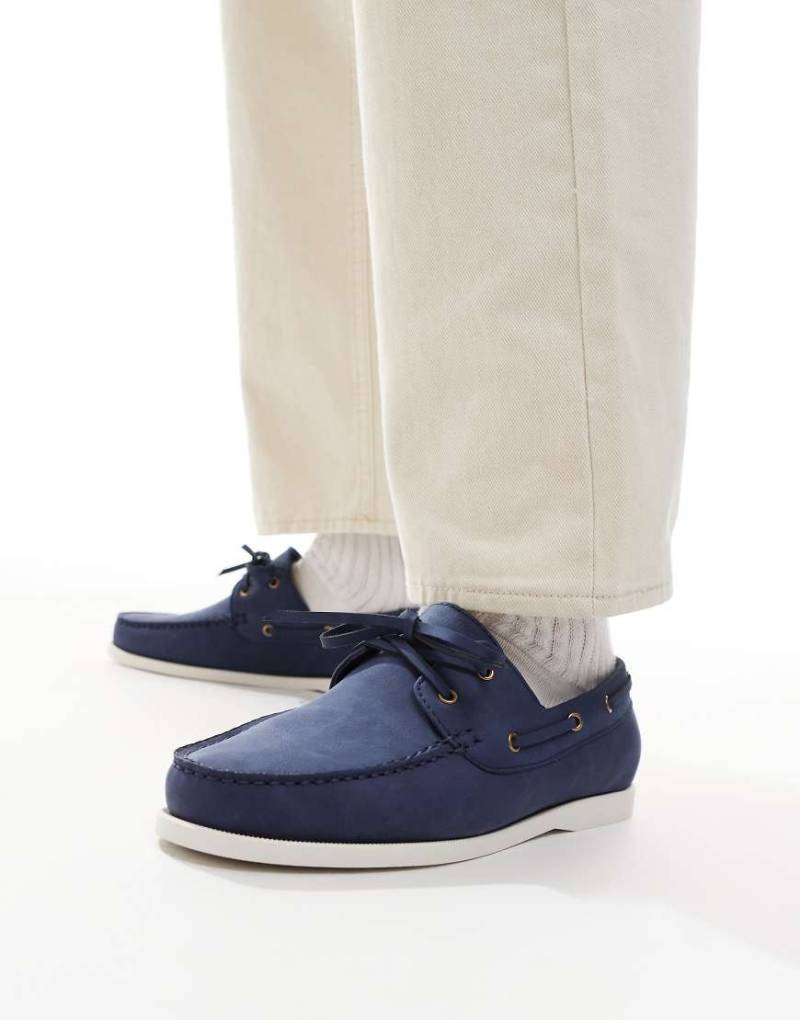 SEQWL - AFT Classic - Bootsschuhe in Nubuk-Marineblau von SEQWL