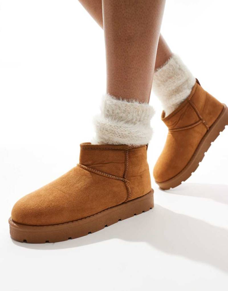 SEQWL - Bequeme Mini- Stiefeletten in Hellbraun mit dicker Sohle-Neutral von SEQWL