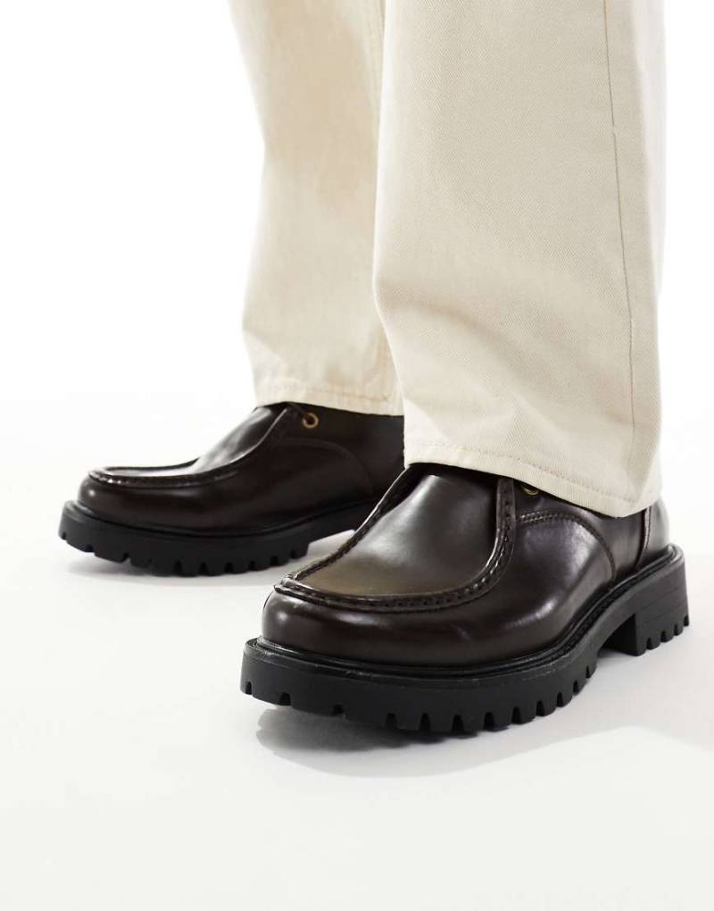 SEQWL - Calvin - Schnürschuhe in brüniertem Braun mit dicker Sohle-Brown von SEQWL