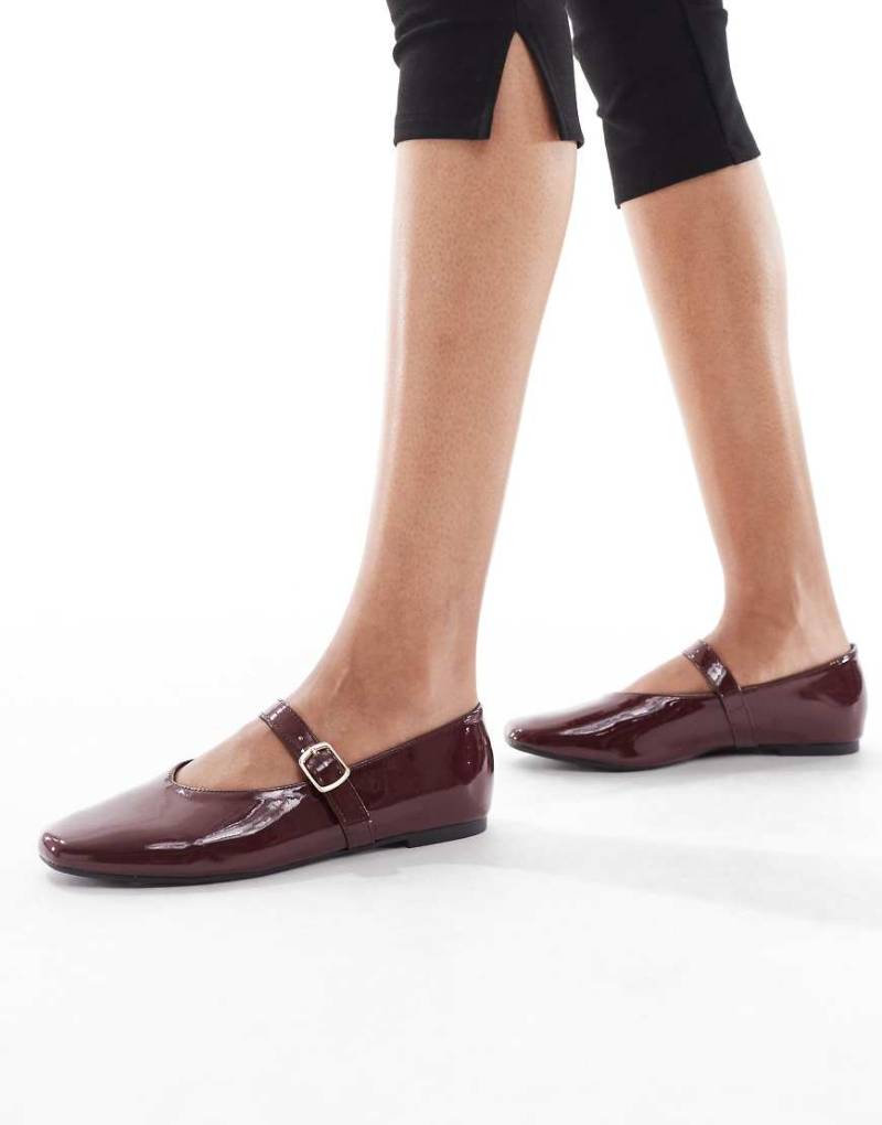 SEQWL - Iris - Ballerinas in Burgunderrot mit hohem Schuhblatt von SEQWL