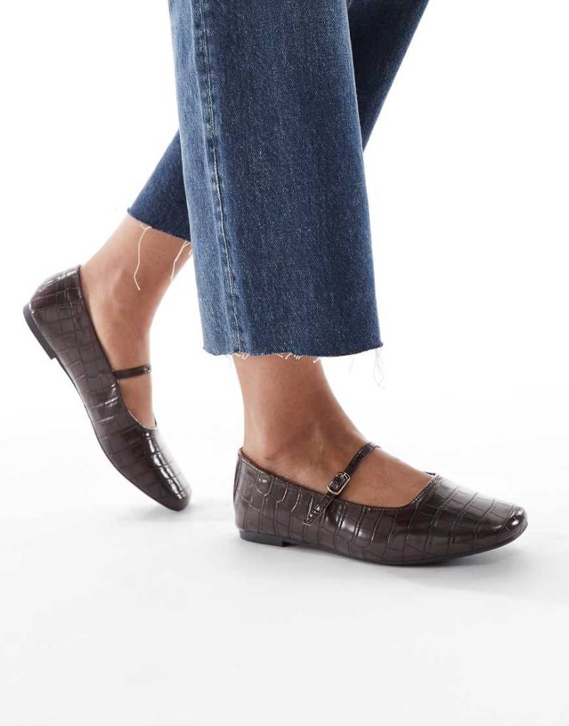 SEQWL - Iris - Ballerinas in Kroko-Braun-Brown von SEQWL