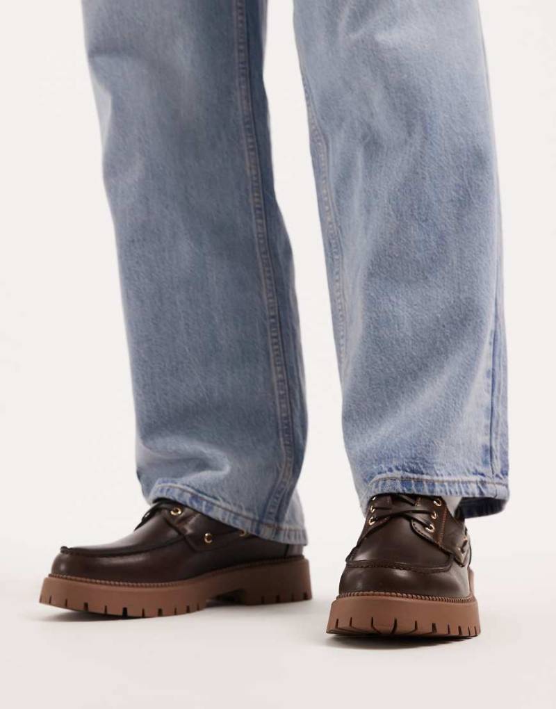 SEQWL - Mexton - Schnürschuhe in Braun mit klobiger Sohle-Brown von SEQWL