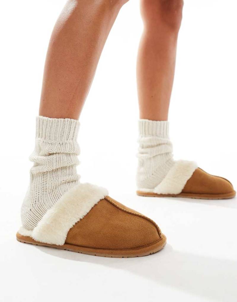 SEQWL - Mules-Hausschuhe aus Kunstpelz in Sand-Neutral von SEQWL