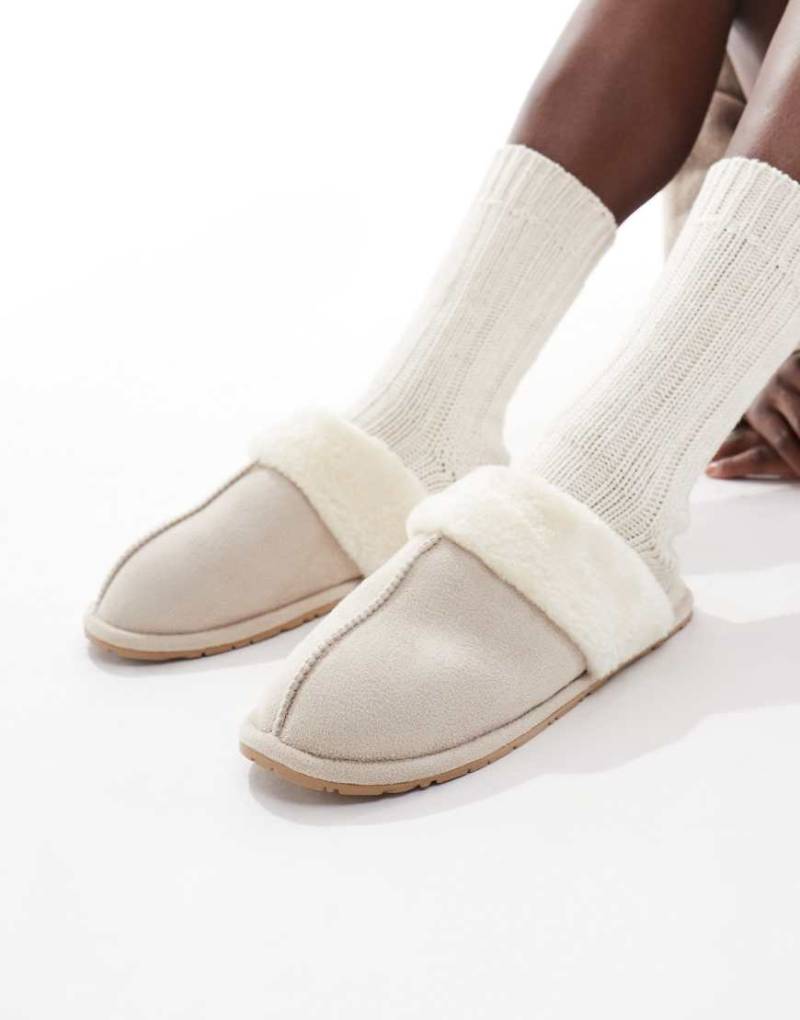 SEQWL - Mules aus Kunstpelz in Beige-Neutral von SEQWL