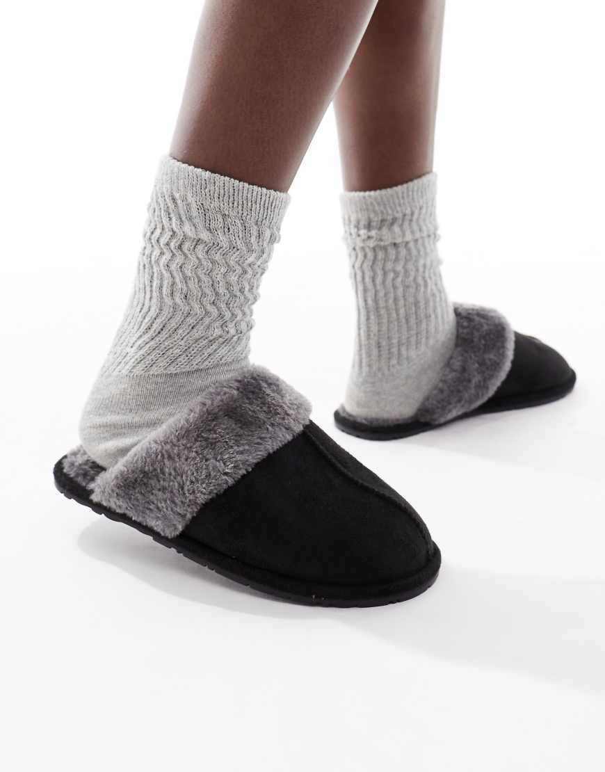 SEQWL - Mules aus Kunstpelz in Schwarz SEQWL - Mules aus Kunstpelz in Schwarz von SEQWL