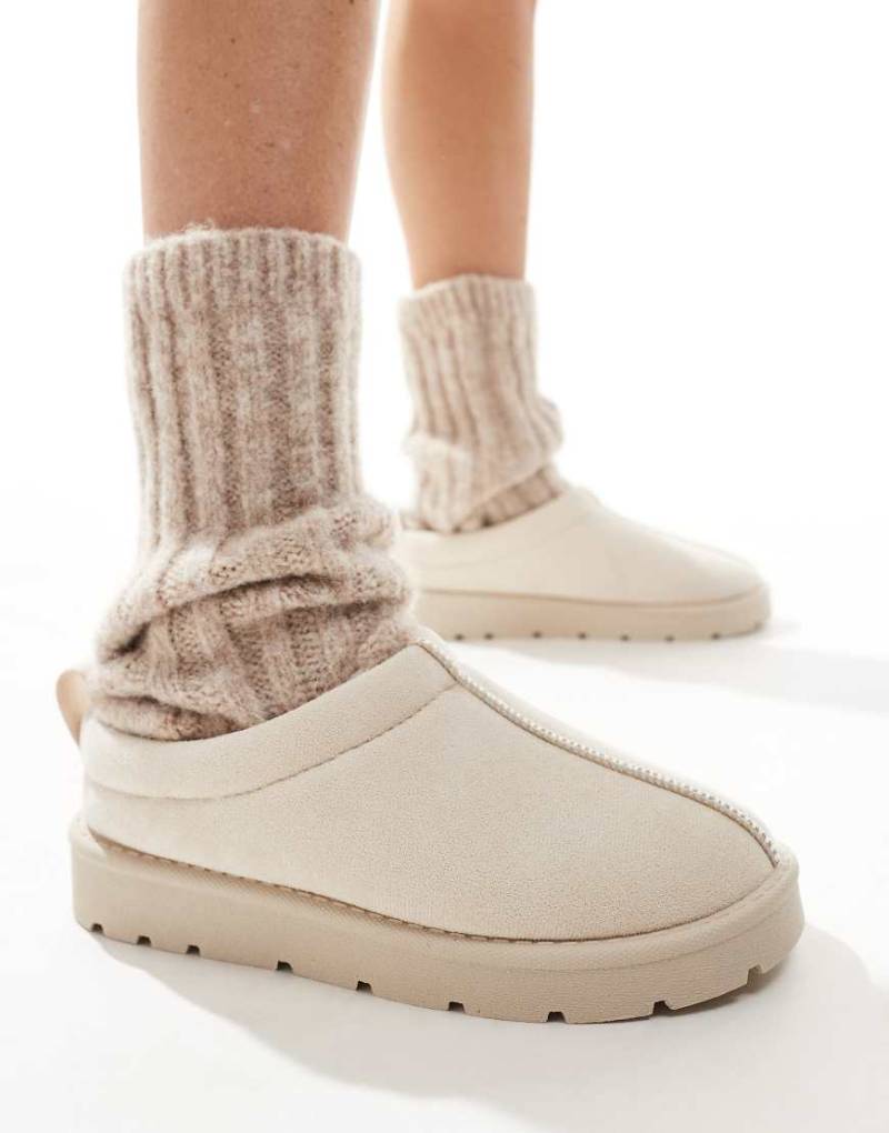 SEQWL - Mules in Wildleder-Optik in Creme-Weiß von SEQWL