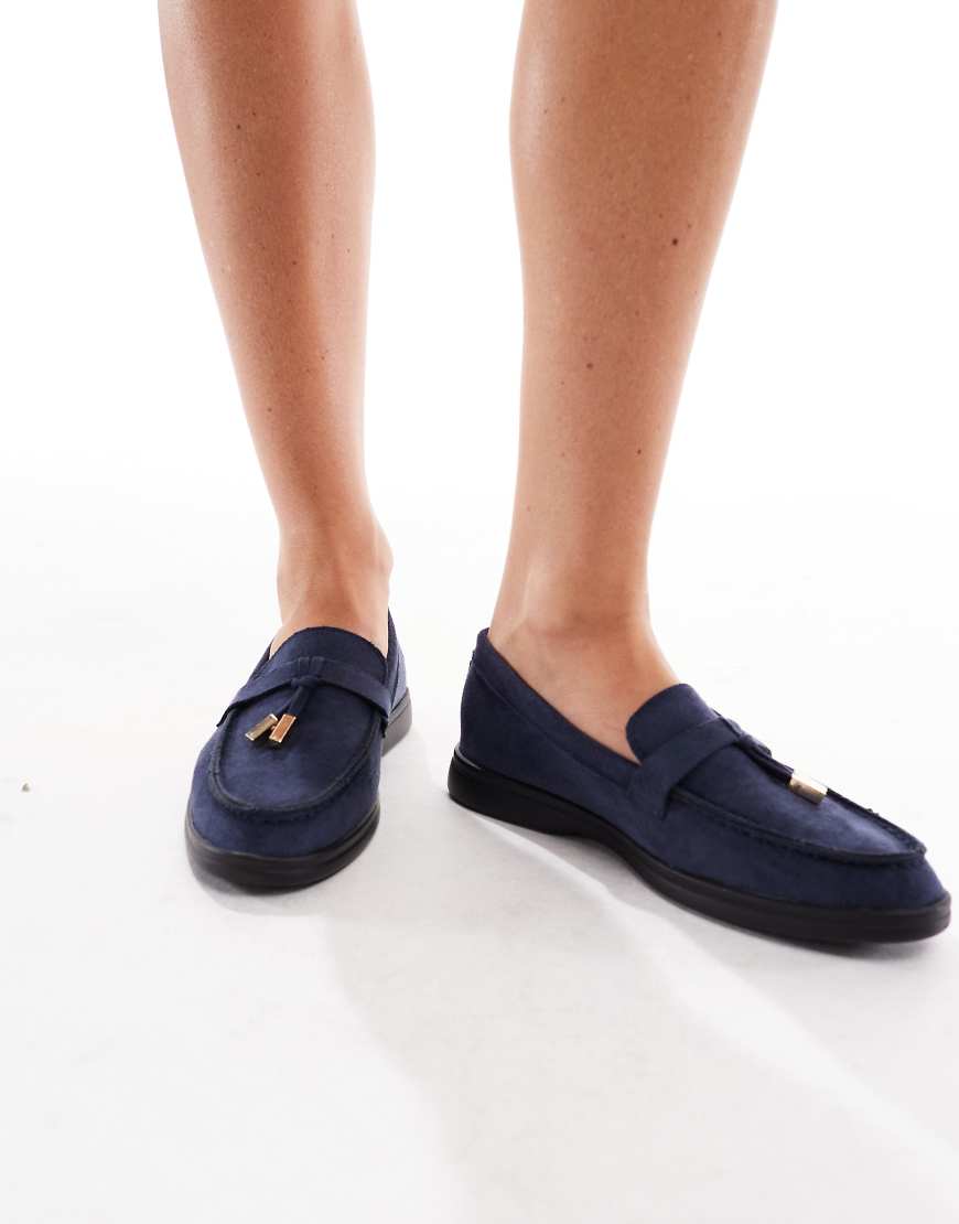 SEQWL - Panther - Halbschuhe aus Wildlederimitat in Marineblau mit Bommel von SEQWL