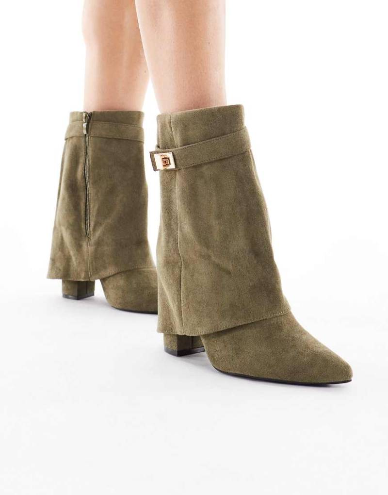 SEQWL - Ranger - Ankle Boots in Oliv mit Umschlag-Grün von SEQWL