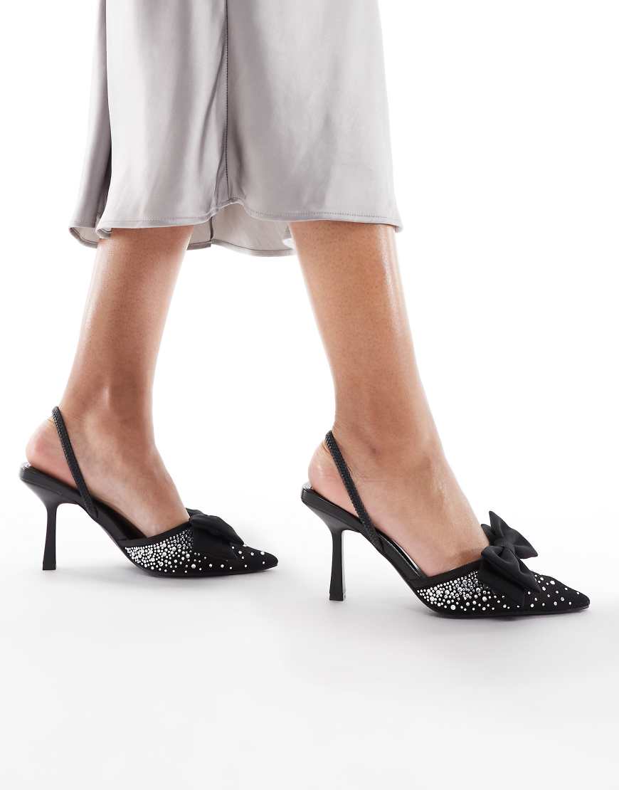 SEQWL - Salado - Verzierte Absatzschuhe in Schwarz mit Schleifendetail von SEQWL