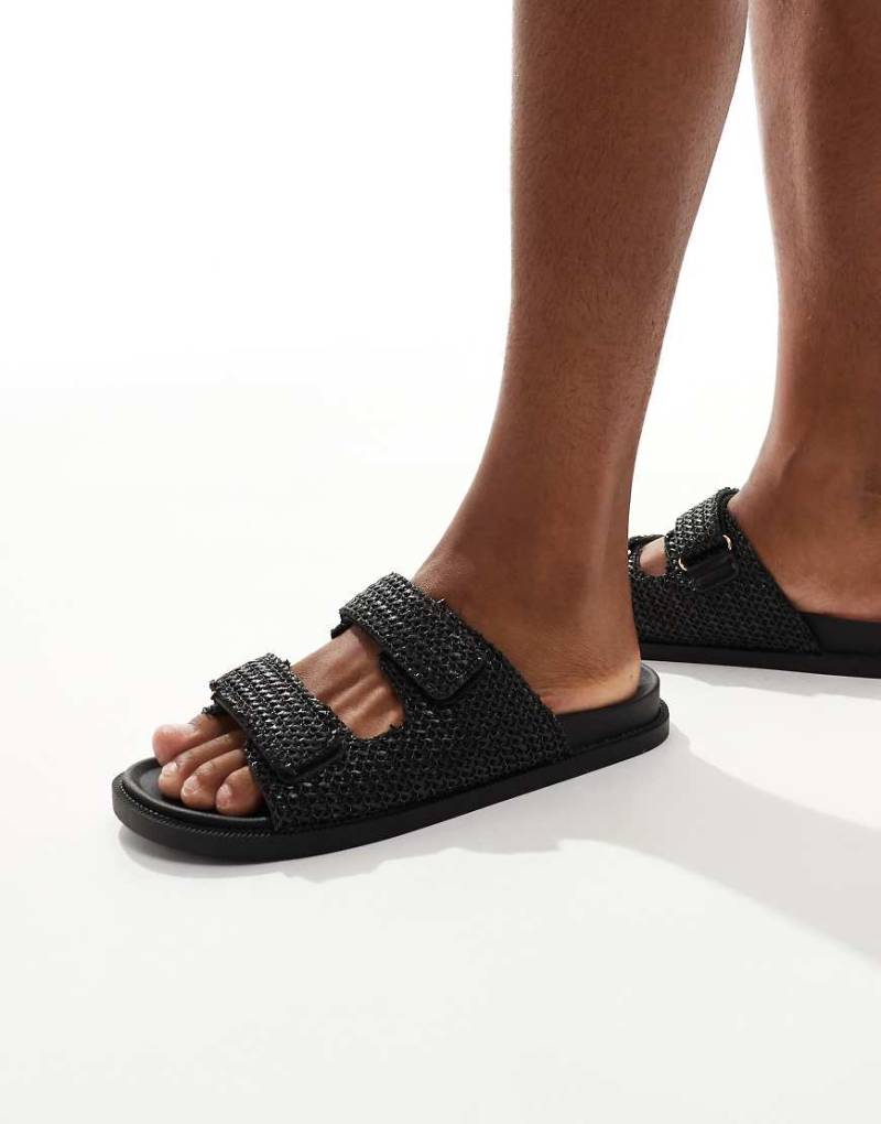 SEQWL - Sandalen in Schwarz mit Bast-Riemen von SEQWL