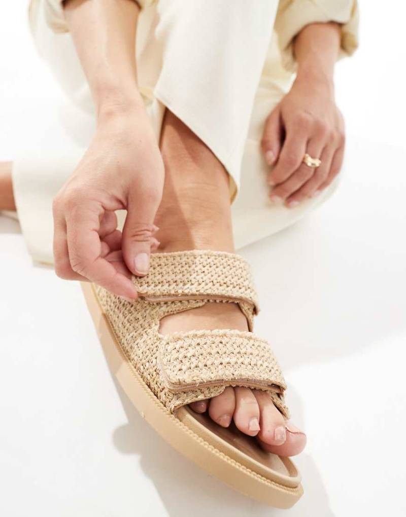 SEQWL - Sandalen mit Riemen aus naturfarbenem Bast-Neutral von SEQWL