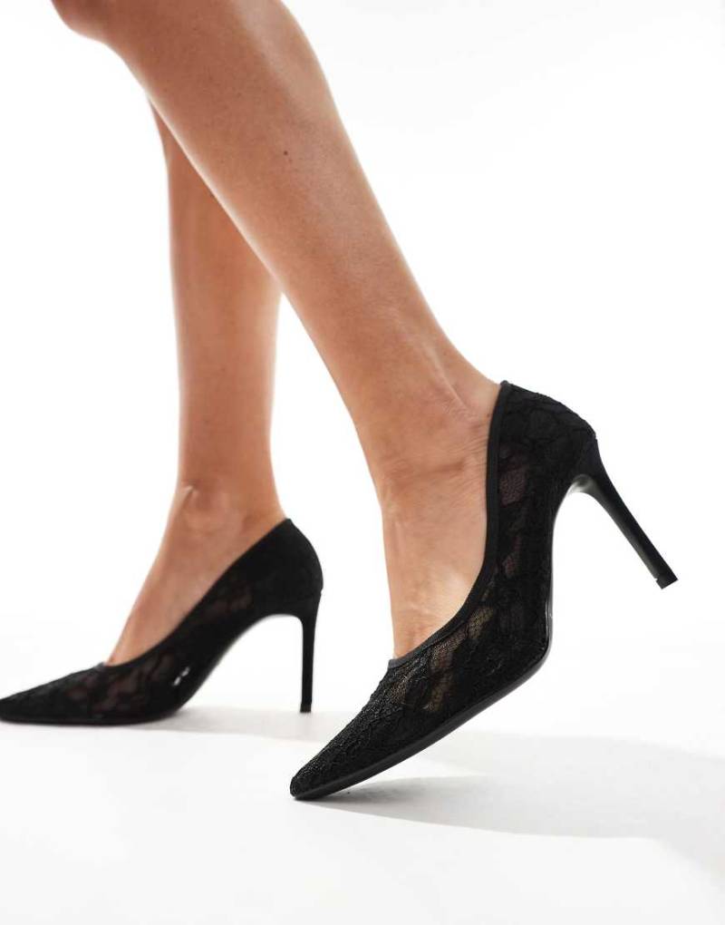 SEQWL - Spitze Pumps aus schwarzer Spitze mit Stilettoabsatz von SEQWL