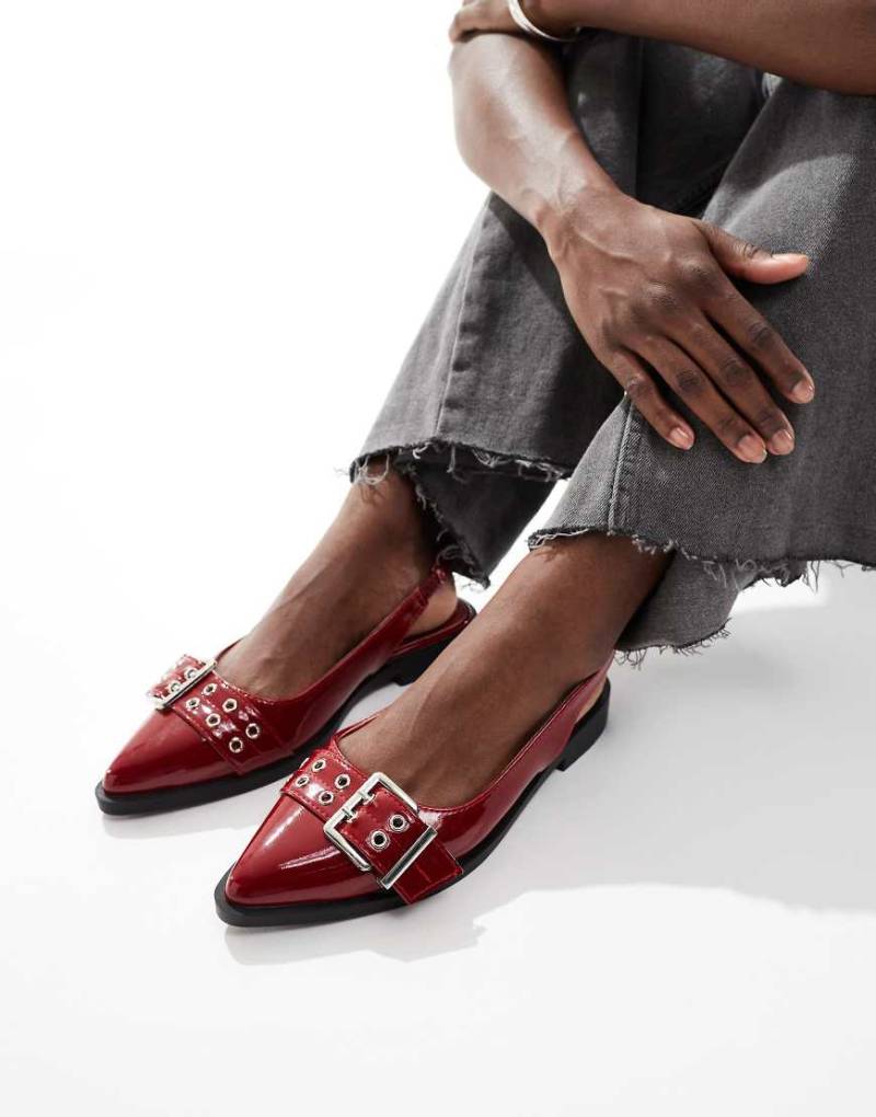 SEQWL - Vardy - Slingback-Sandalen in Rot mit Riemen mit Schnalle von SEQWL