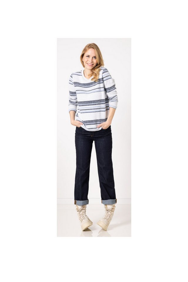 SER Sweatshirt Sweatshirt Ringel mit Federhaar W8250611 von SER