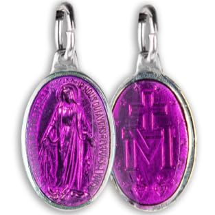 SERAL Wundertätige Jungfrau-Medaille – Made in Lourdes (Aluminium & Emaille), 18 x 12 mm, Aluminium von SERAL