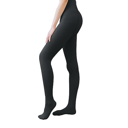 SERAPHY Thermostrumpfhosen Damen, Fleece Gefütterte Thermo Strumpfhosen Damen Winter Fake Transparent Strumpfhose Thermo Leggings,Schwarz Blickdicht,230g von SERAPHY