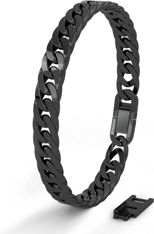 SERASAR Armband Edelstahlarmband für Herren "Cuban" Chirurgenstahl 316L, Wasserdicht, Waterproof von SERASAR
