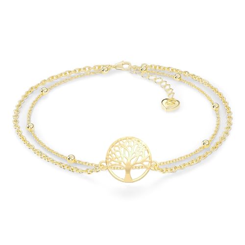 SERASAR Fussketten für Frauen Silber 925 Stabil 18 Karat Gold Schmuck Damen Kette Fußkettchen Mädchen Anklet Schmuckbox Geschenk Idee Muttertagsgeschenk Weihnachten von SERASAR