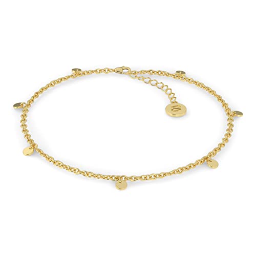 SERASAR Fussketten für Frauen Silber 925 stabil 18 Karat Gold Schmuck Damen Kette Fußkettchen Mädchen Anklet Schmuckbox Geschenk Idee Muttertagsgeschenk Weihnachten von SERASAR