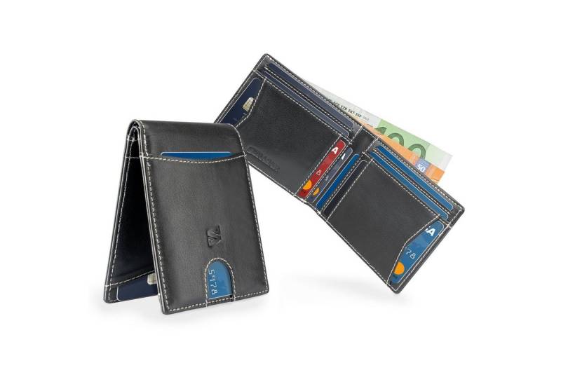 SERASAR Geldbörse Ledergeldbörse für Herren "Clever" ohne Münzfach (1-tlg), inkl. RFID-Schutz mit Geschenkbox ohne Münzfach von SERASAR