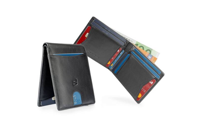 SERASAR Geldbörse Ledergeldbörse für Herren "Clever" ohne Münzfach (1-tlg), inkl. RFID-Schutz mit Geschenkbox ohne Münzfach von SERASAR