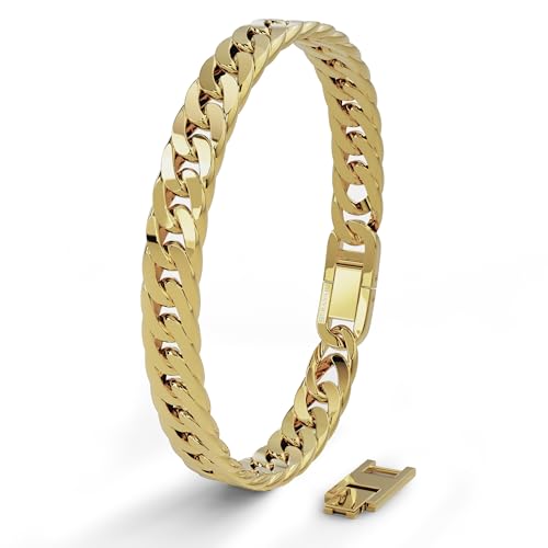 SERASAR Gold Armband Herren Edelstahl Arm Schmuck Goldenes Goldener Modeschmuck Armkette Mens Jewellery von SERASAR