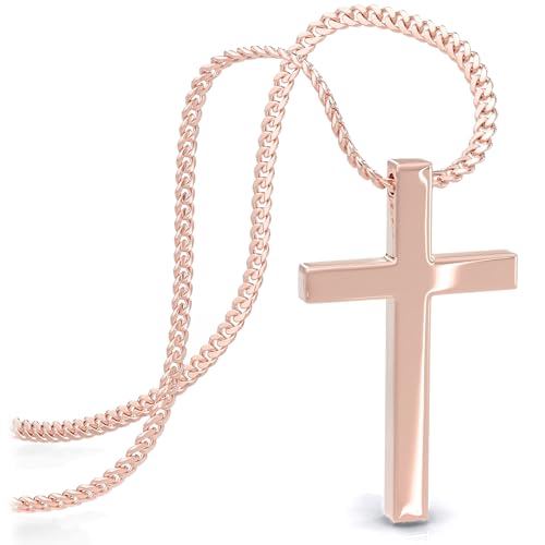 SERASAR Kette Rosegold Damen Schmuck Edelstahl 18 Karat Echtgold Hals Kreuz Mädchen Necklace Women choker Valentinstag Geburtstag Geschenke für Frauen von SERASAR