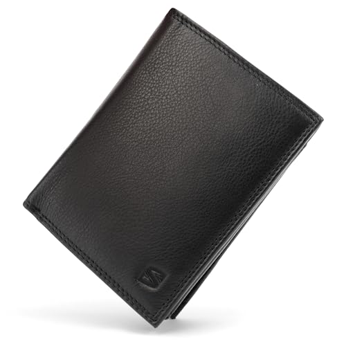 SERASAR | Leder Geldbörse Herren [Manager] mit RFID Schutz | Schwarz | Echtleder | 12 Kartenfächer | Inklusive Geschenkschachtel | Tolle Geschenkidee | Leather Wallet for Men | Geldbeutel Männer von SERASAR